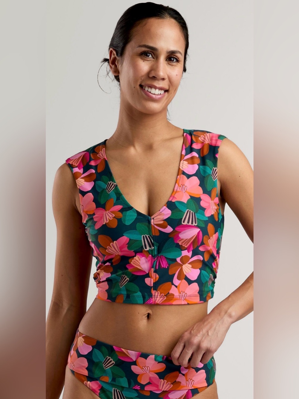 NWT Title Nine Whitecap Midkini Top - Floral Fiesta Medium